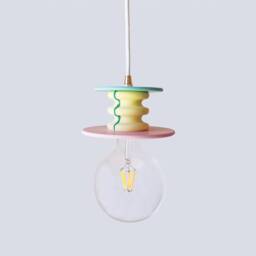 Yellow, Pink & Green Suspension Lamp - Frutti Small Colorful Pendant Light - thumbnail 2