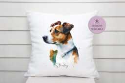 Watercolour Jack Russell Cushion - The Ultimate Gift For Dog Lovers & A Tribute To The Beloved Breed - thumbnail 1