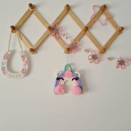 Macrame Unicorn Head Wall Hanging Colorful Nursery Decor - thumbnail 2