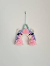 Macrame Unicorn Head Wall Hanging Colorful Nursery Decor - thumbnail 1
