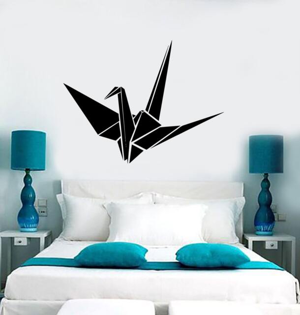 Wall Vinyl Decal Origami Bird Crane Amazing Modern Bedroom Decor 1306Dz - image 1