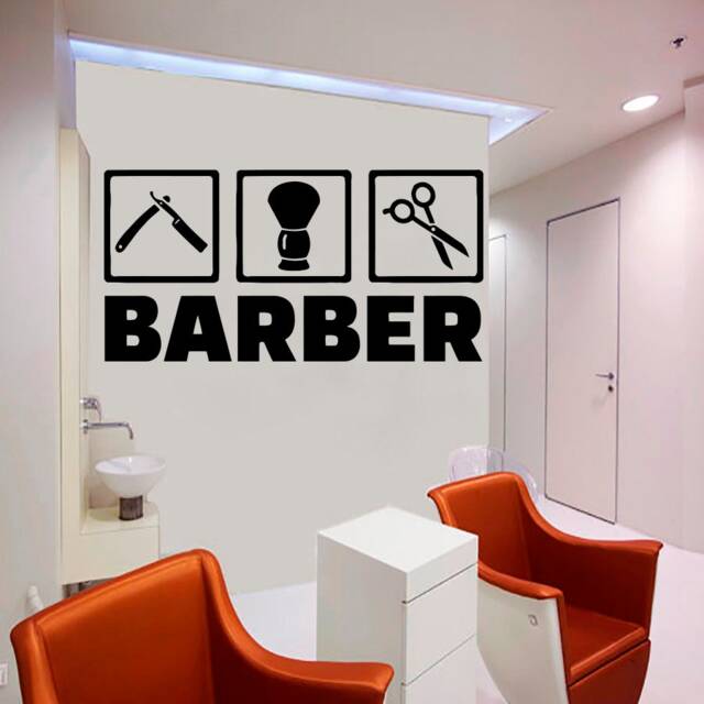 Barber Shop Wall Decal Hair Stylist Scissor Salon Decor 2879 - image 1