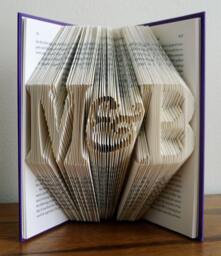 Personalized Wedding Gift - Boyfriend Anniversary Girlfriend Paper Monogrammed Gifts Folded Book Art Sculpture - thumbnail 1