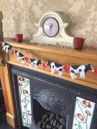 Cow Garland Bunting Lover Gift Farm Animal Decor Dairy Cattle Kids Bedroom Farmhouse Nursery Art - thumbnail 1