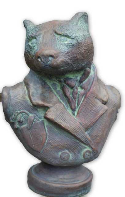 "Badger Garden Ornament Bust Frost Proof Stone Statue Original Design ""Baron Bonaparte" - image 1