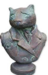 "Badger Garden Ornament Bust Frost Proof Stone Statue Original Design ""Baron Bonaparte"
