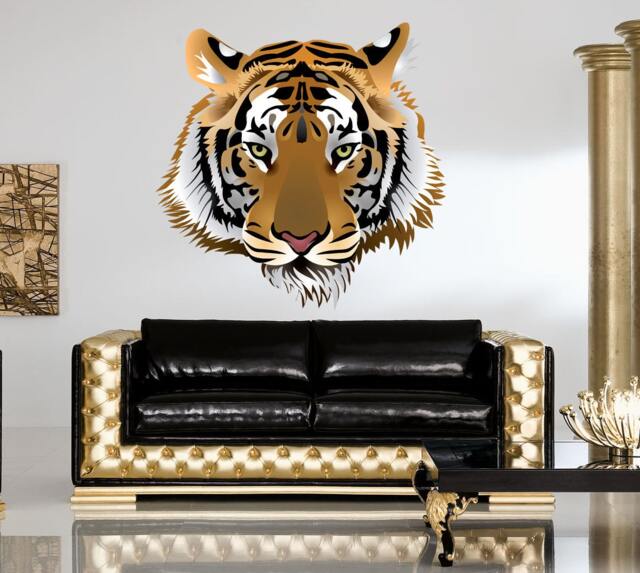 Tiger Head Full Color Decal, Color Sticker, Wall Art Cn 113