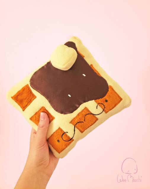 Novelty Waffle Plushie, Breakfast, Pillow, Decor, Gift, Food, Foodie, Waffle, Kawaii Waffle Pillow, Christmas - image 1