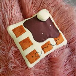 Novelty Waffle Plushie, Breakfast, Pillow, Decor, Gift, Food, Foodie, Waffle, Kawaii Waffle Pillow, Christmas - thumbnail 3