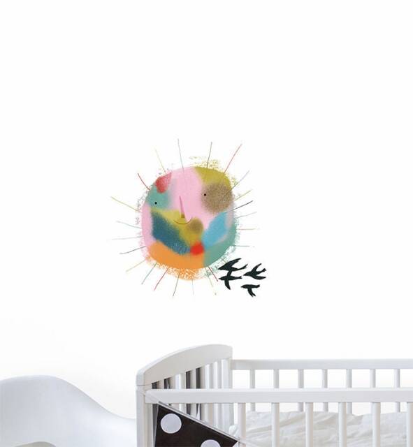 Colourful Smiling Sun Wall Sticker Decal - Nursery Stickers, Animal Decals, Home Decor, Baby Room, Art, Girl, Boy