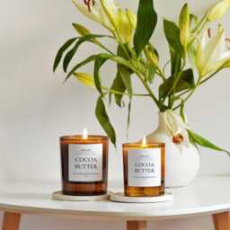 Autumn Candle 20Cl/30Cl Cocoa Butter Scent Amber Refillable Glass Jars Christmas Gift Warm Scent Vegan - thumbnail 3