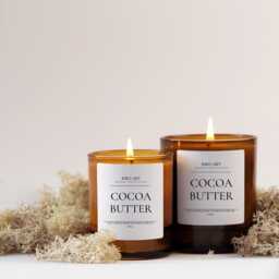 Autumn Candle 20Cl/30Cl Cocoa Butter Scent Amber Refillable Glass Jars Christmas Gift Warm Scent Vegan - thumbnail 1