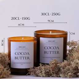 Autumn Candle 20Cl/30Cl Cocoa Butter Scent Amber Refillable Glass Jars Christmas Gift Warm Scent Vegan - thumbnail 2