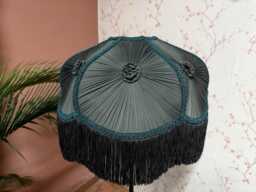 Forest Green Lampshade Victorian Style Fringe Lampshade
