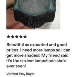 Forest Green Lampshade Victorian Style Fringe Lampshade - thumbnail 4
