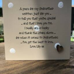 Godmother Personalised Flower/Plant Pot Godparents Godfather Gift Shabby Chic Style. Christening Baptism Christmas Birthday Any Names - thumbnail 2