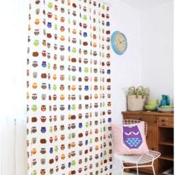 Tab Top Cafe Curtain Window Valance/Kitchen Curtain/Kids Nursery/Child Playroom/Bathroom Shower Curtain-Owl Animal, Freegift - thumbnail 3