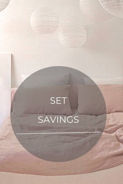 Pastel Pink Color Linen Bedding Set. Queen King Duvet Cover & Pillow Cases - 3Pcs - image 1