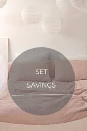 Pastel Pink Color Linen Bedding Set. Queen King Duvet Cover & Pillow Cases - 3Pcs - thumbnail 1