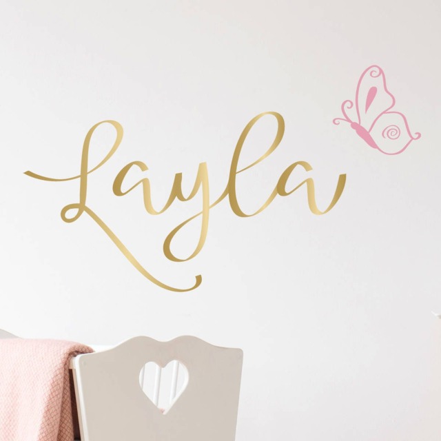 Fancy Butterfly Name Vinyl Wall Decal Custom Personalized Art Decor Mural For Home Children's Room Nursery Dorm Child 348 - image 1