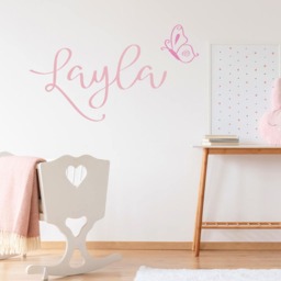 Fancy Butterfly Name Vinyl Wall Decal Custom Personalized Art Decor Mural For Home Children's Room Nursery Dorm Child 348 - thumbnail 2