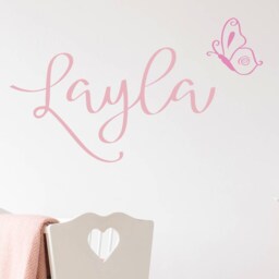 Fancy Butterfly Name Vinyl Wall Decal Custom Personalized Art Decor Mural For Home Children's Room Nursery Dorm Child 348 - thumbnail 3