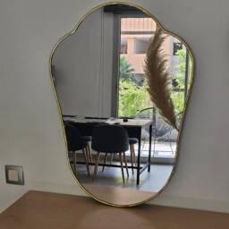 Moroccan Handmade Brass Wall Mirror - thumbnail 2