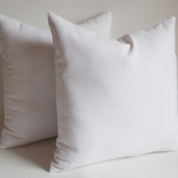 Set Of 2 White Cotton Canvas Pillow Covers All Sizes - thumbnail 2