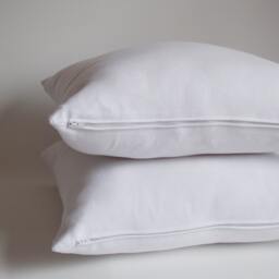 Set Of 2 White Cotton Canvas Pillow Covers All Sizes - thumbnail 4