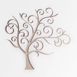 Wooden Tree Flourish Unfinished Mdf Cutout, Wedding Decor - thumbnail 3