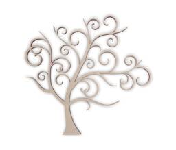 Wooden Tree Flourish Unfinished Mdf Cutout, Wedding Decor - thumbnail 1