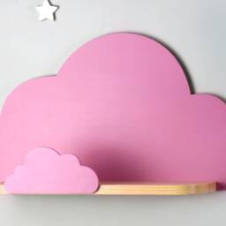 Cloud Shelf, Shelf For Baby, Baby Nursery, Kids Room, Wall Decorations, Wooden Shelf With Small Border Clouds - thumbnail 4
