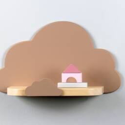 Cloud Shelf, Shelf For Baby, Baby Nursery, Kids Room, Wall Decorations, Wooden Shelf With Small Border Clouds - thumbnail 3