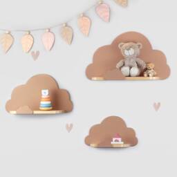 Cloud Shelf, Shelf For Baby, Baby Nursery, Kids Room, Wall Decorations, Wooden Shelf With Small Border Clouds