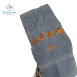 Kittens Cat Towel - Personalised Face Cloth/Hand Bath = Embroidered - thumbnail 2