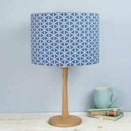 Karin Lampshade, Bold Blue Geometric Pattern, Hexagon Design Shade, Ceiling, Pendant Moorish