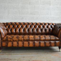Handmade 3 Seater Antique Tan Leather Chesterfield Sofa, Couch, Settee - Other Colours + - thumbnail 3