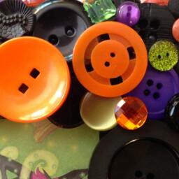 Halloween Button Frame With Witch in Black Orange Lime & Purple ~ Holiday Gift For Her First Halloween 4x6 Photo - thumbnail 4