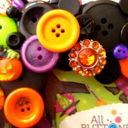 Halloween Button Frame With Witch in Black Orange Lime & Purple ~ Holiday Gift For Her First Halloween 4x6 Photo - thumbnail 2