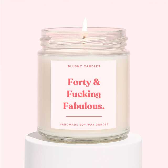 Funny 40Th Birthday Gift For Friend - Forty & Fabulous Candle Her Scented Candle Turning 40 - image 1