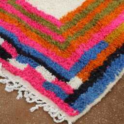 Custom Colorful Berber Rug Handmade Wool, Boho Geometric Decor - thumbnail 3