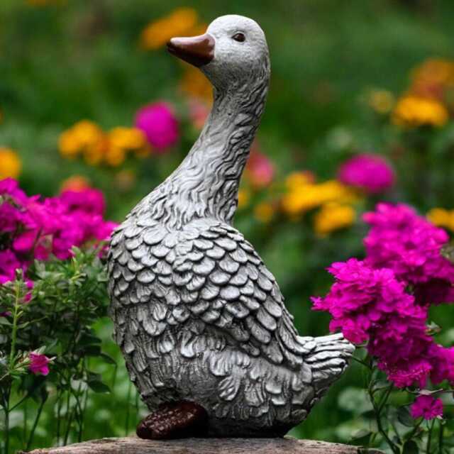 Concrete Goose Statue Outdoor Bird Figurine Stone Garden Sculpture Cement Farmhouse Yard Decor Handmade Waterfowl Ornament Gift - image 1