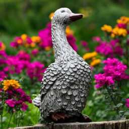 Concrete Goose Statue Outdoor Bird Figurine Stone Garden Sculpture Cement Farmhouse Yard Decor Handmade Waterfowl Ornament Gift - thumbnail 2