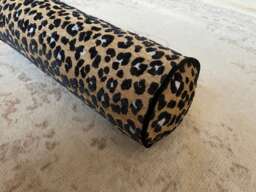 Leopard Bolster Pillow Cover, Camel Black White Pillow, Serengeti Cyclinder Neckroll - thumbnail 1