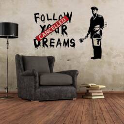Artist Follow Your Dreams Wall Sticker - Homeless Cancelled Art Ideas Mac Macbook Vinyl Decal Street Graffiti Stickers Decor Decals - thumbnail 1