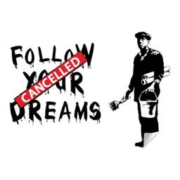 Artist Follow Your Dreams Wall Sticker - Homeless Cancelled Art Ideas Mac Macbook Vinyl Decal Street Graffiti Stickers Decor Decals - thumbnail 2