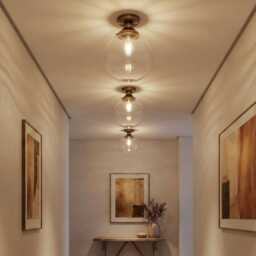 Riad Clear Glass Globe Flush Ceiling Light 11.75'' Ip20 - thumbnail 4