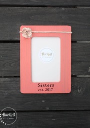 Personalized Sisters Photo Frame - Custom Sister Gift, Coral 4x6 - thumbnail 1