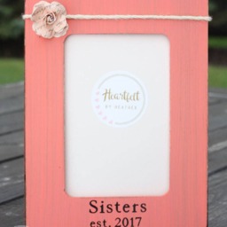 Personalized Sisters Photo Frame - Custom Sister Gift, Coral 4x6 - thumbnail 2