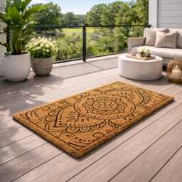 Winged Medallion Door Mat I Symmetrical Patterned Porch Stylish Floor D??cor - thumbnail 3